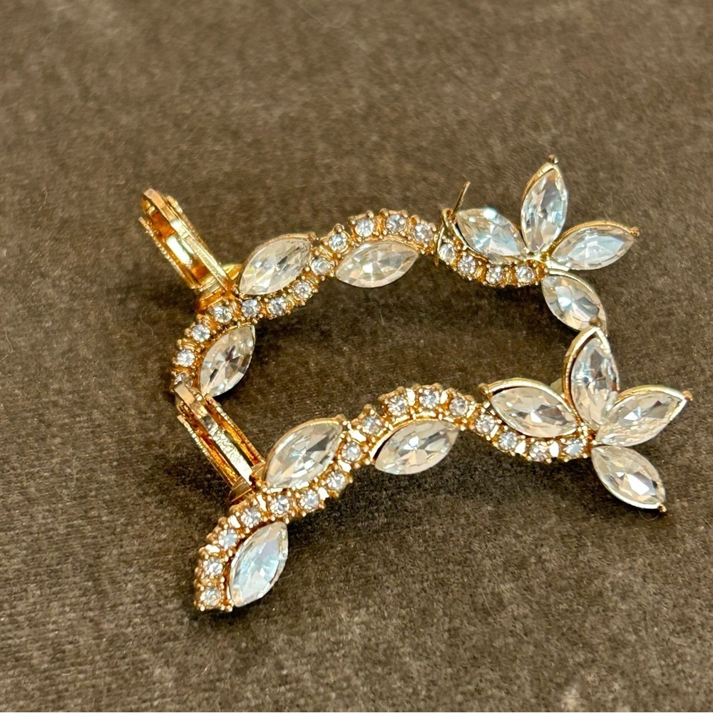 Bundle of ear wrap cuffs ear jackets ear sleeves rhinestone sparkly earrings - Picture 3 of 7